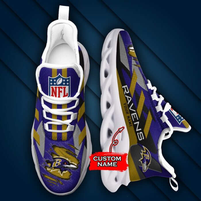 Baltimore Ravens Personalized NFL Max Soul Sneaker Ver 1