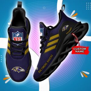 Baltimore Ravens Personalized NFL Max Soul Sneaker for Fans