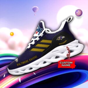 Baltimore Ravens Personalized NFL Max Soul Sneaker for Fans