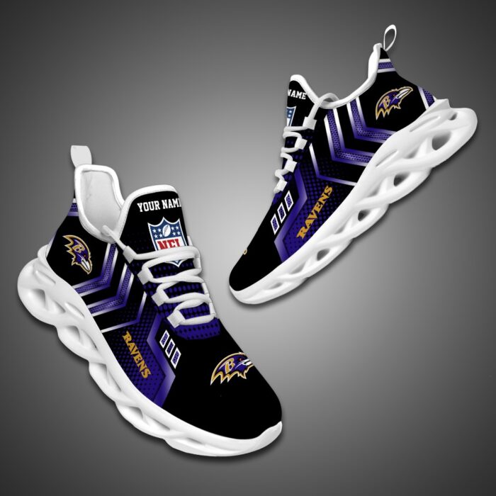 Baltimore Ravens Personalized NFL Metal Style Design Max Soul Shoes