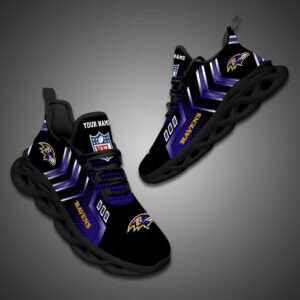 Baltimore Ravens Personalized NFL Metal Style Design Max Soul Shoes