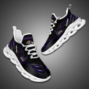 Baltimore Ravens Personalized NFL Neon Light Max Soul Shoes