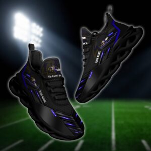 Baltimore Ravens Personalized NFL Sport Black Max Soul Shoes