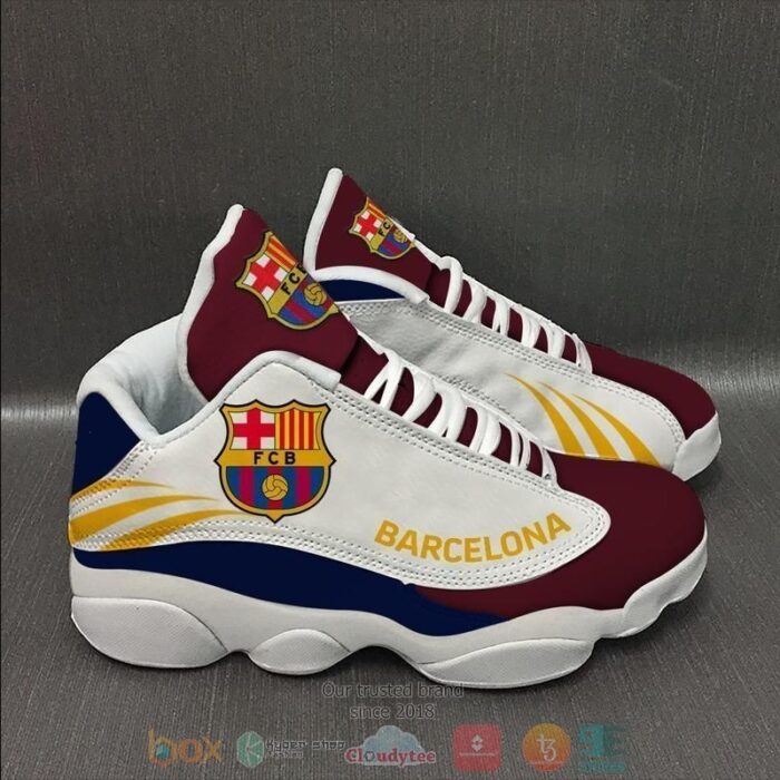 Barcelona Team Football Fcb Team Logo Air Jordan 13 Shoes