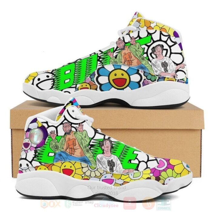 Billie Eilish And Takashi Murakami Sunflower Retro Air Jordan 13 Shoes