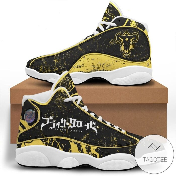 Black Clover Bulls High Cut Air Jordan 13 Shoes Sneakers