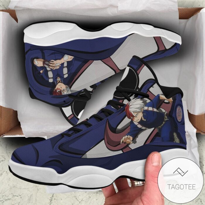 Bnha Shoto Todoroki Sneakers Custom Anime My Hero Academia Air Jordan 13 Shoes