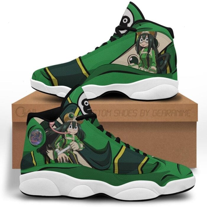 Bnha Tsuyu Asui Anime My Hero Academia Air Jordan 13 Shoes