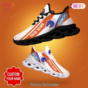 Boise State Broncos NCAA Personalized White Mix Orange Max Soul Shoes