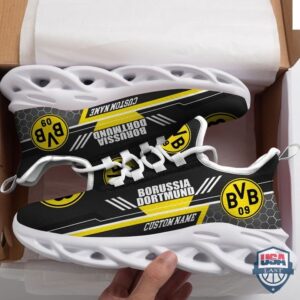 Borussia Dortmund Custom Name Black Yellow Max Soul Shoes