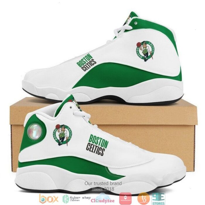 Boston Celtics Nba Football Team Big Logo Air Jordan 13 Sneaker Shoes