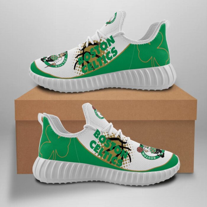 Boston Celtics Unisex Sneakers New Sneakers Basketball Custom Shoes Boston Celtics Yeezy Boost