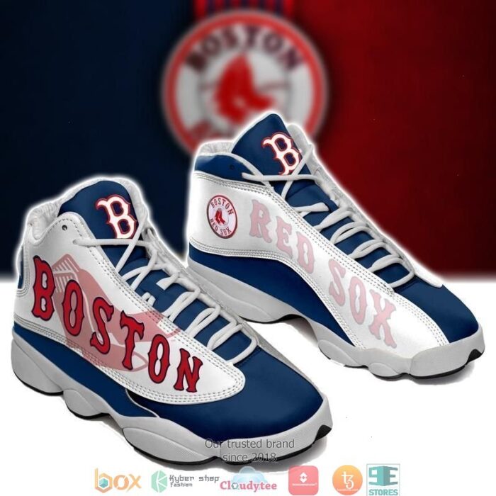 Boston Red Sox Football Mlb Big Logo Air Jordan 13 Sneaker Shoes