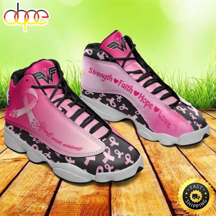 Breast Cancer Awareness Cancer Warrior Fight Pink Ribbon Air Air Jordan 13 Shoes Gift