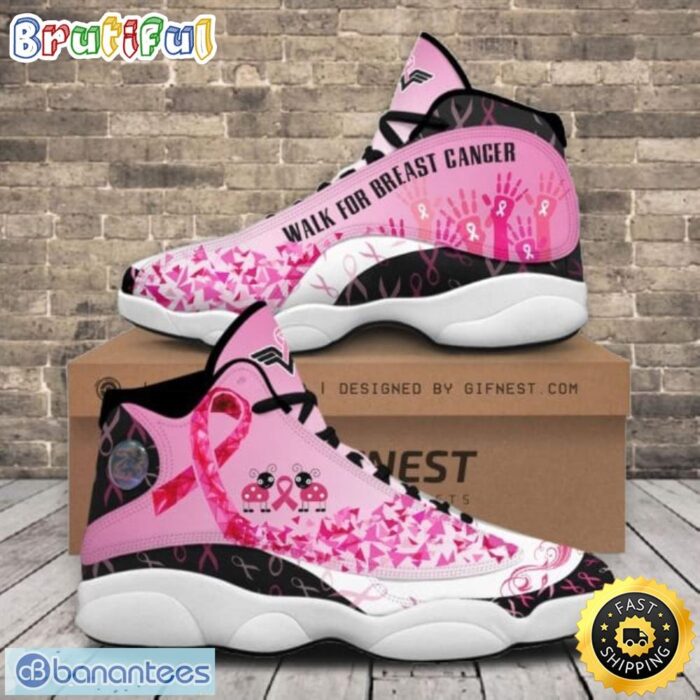 Breast Cancer Awareness Handprint Air Jordan 13 Shoes For Men And Women