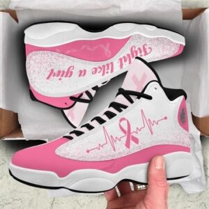 Breast Cancer Fight Like A Girl Heartbeat Air Jordan 13 Sneakers