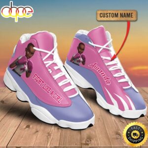 Breast Cancer Fight Like A Girl Purple Custom Name Air Jordan 13 Shoes