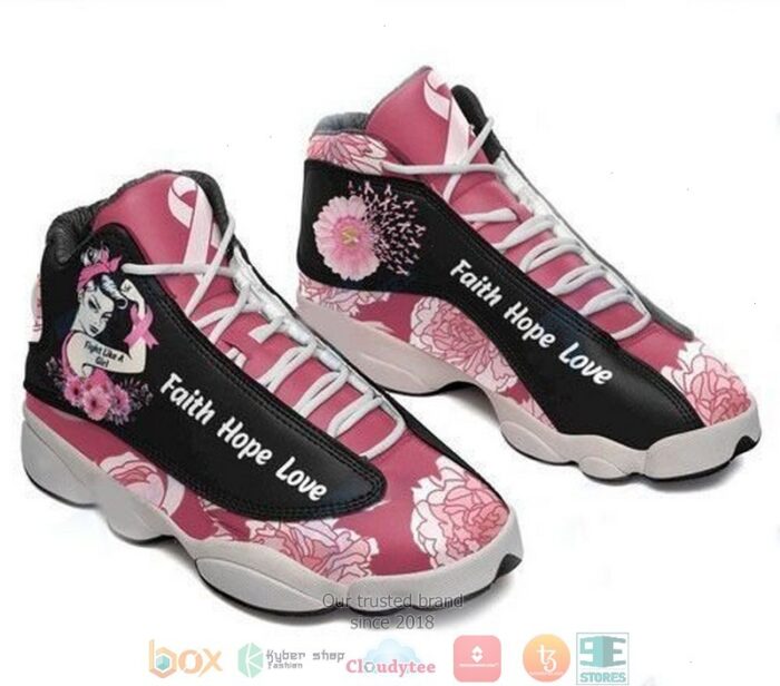 Breast Cancer Fight Like A Girl Xiii Air Jordan 13 Sneaker Shoes