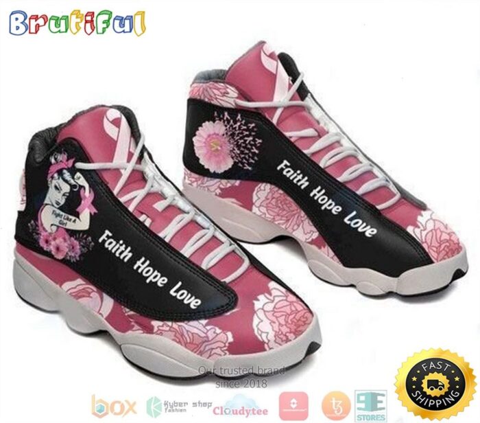 Breast cancer fight like a girl XIII Air Jordan 13 Sneaker Shoes