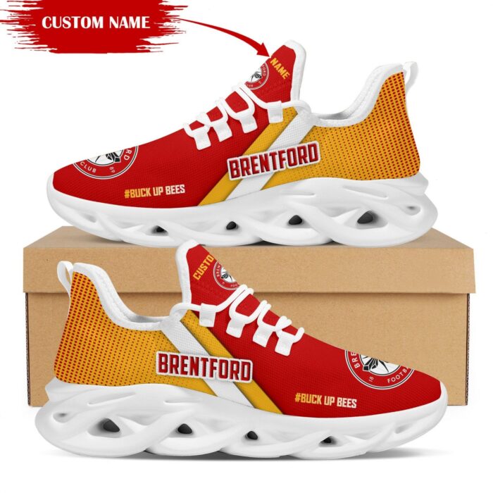 Brentford FC Custom Name Red Yellow For Fans Max Soul Shoes