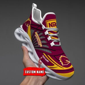 Brisbane Broncos Custom Name NRL Max Soul Shoes