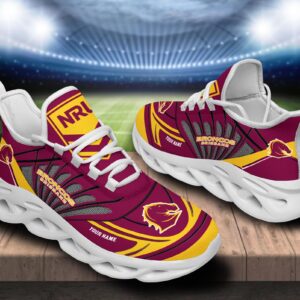 Brisbane Broncos Custom Name NRL Max Soul Shoes