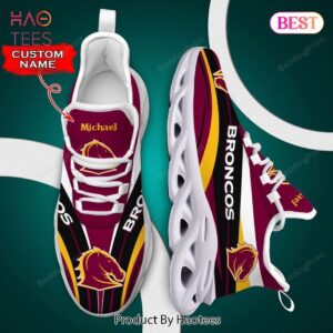 Brisbane Broncos NRL Logo Mix Pink Color Max Soul Shoes