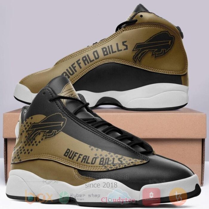 Buffalo Bills Nfl Black Dark Yellow Air Jordan 13 Shoes