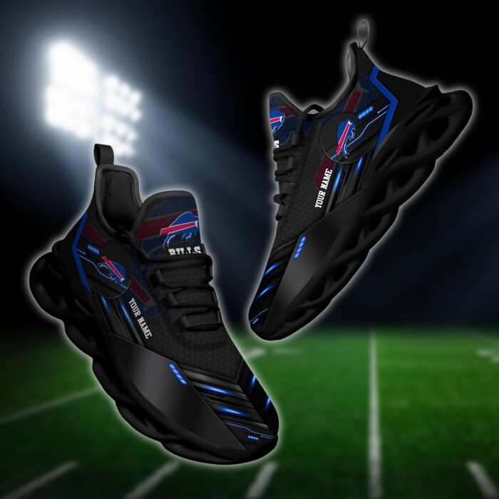 Buffalo Bills Personalized NFL Sport Black Max Soul Shoes