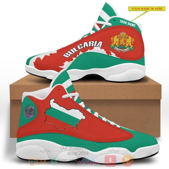 Bulgaria Personalized Red Green Air Jordan 13 Shoes