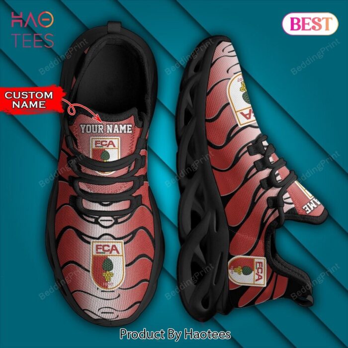 Bundesliga FC Augsburg Personalized Black Red Custom Name Max Soul Shoes