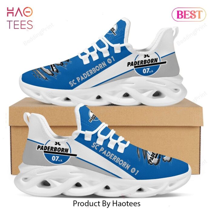 Bundesliga SC Paderborn 07 Personalized Blue Mix White Grey Custom Name Max Soul Shoes