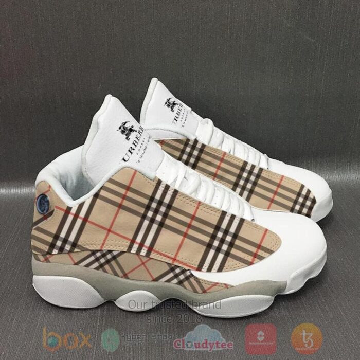 Burberry Plaid Pattern Air Jordan 13 Shoes