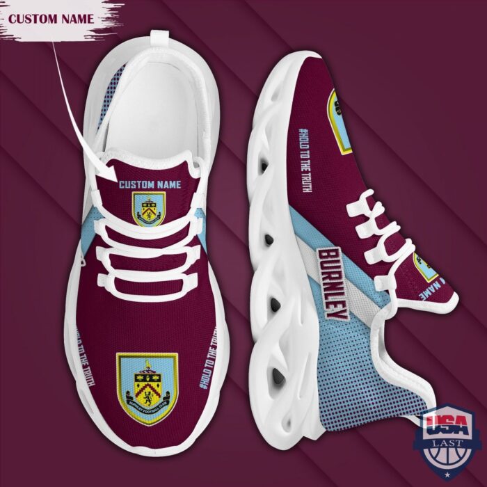 Burnley FC Custom Name Brown Blue Max Soul Shoes