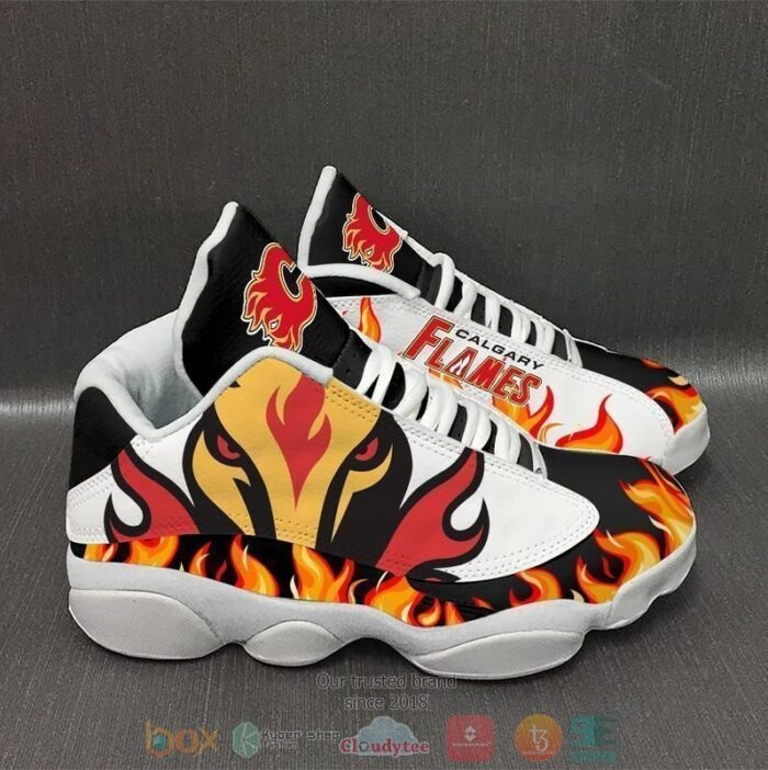 Calgary Flames Nhl Logo Air Jordan 13 Shoes