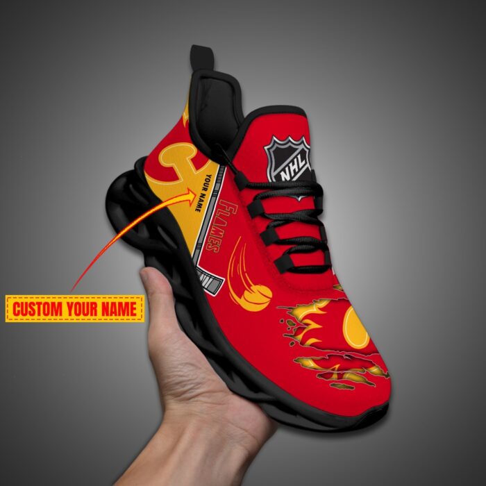 Calgary Flames Personalized NHL Max Soul Shoes Ver 2