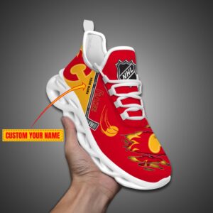 Calgary Flames Personalized NHL Max Soul Shoes Ver 2