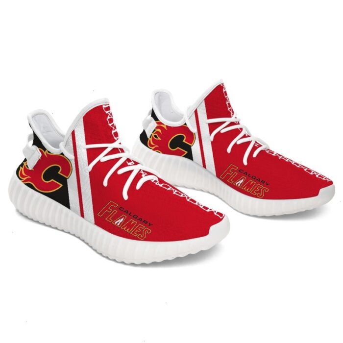 Calgary Flames Sneakers Big Logo Yeezy Shoes