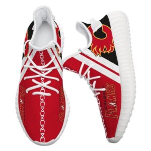 Calgary Flames Sneakers Big Logo Yeezy Shoes Art 1978