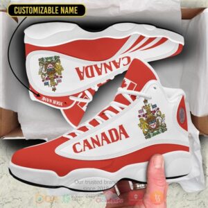 Canada Personalized Red White Air Jordan 13 Shoes