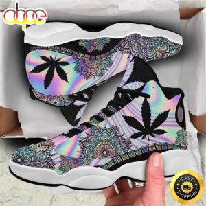 Cannabis Weed Hologram Air Jordan 13 Sneakers Shoes For Men And Women Air Air Jordan 13 Shoes