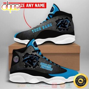 Carolina Panthers NFL Football Team Custom Name Air Jordan 13 Shoes