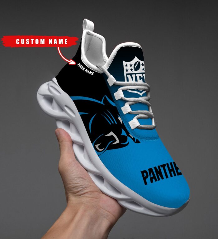 Carolina Panthers Personalized Custom Name Max Soul Shoes