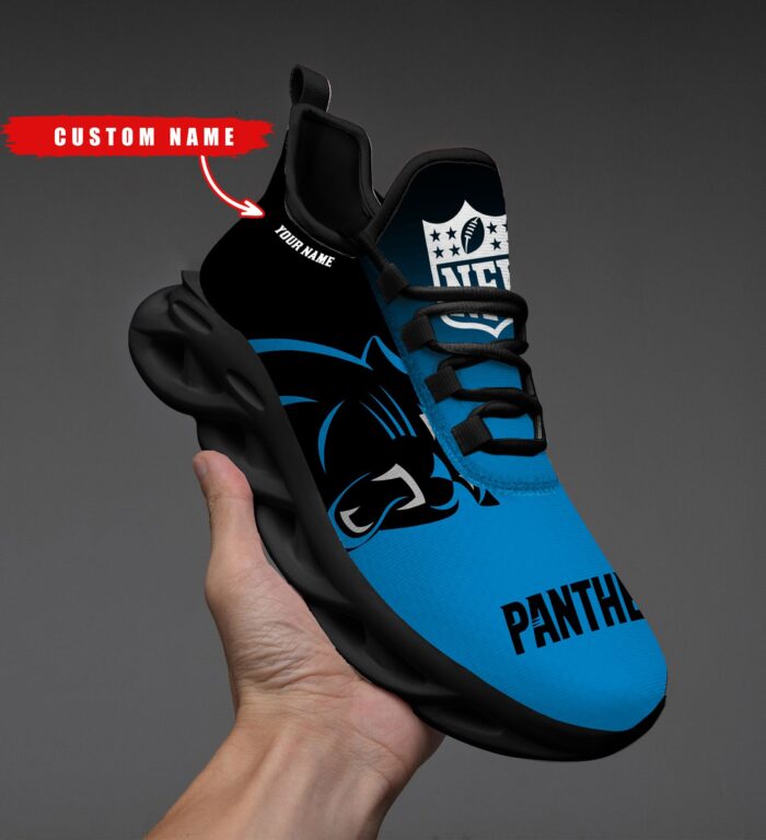 Carolina Panthers Personalized Custom Name Max Soul Shoes