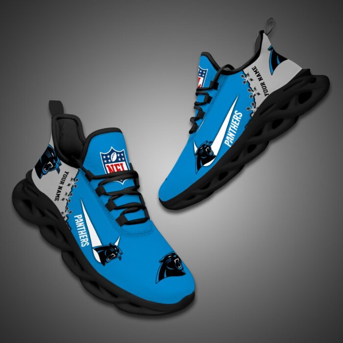 Carolina Panthers Personalized NFL Max Soul Shoes