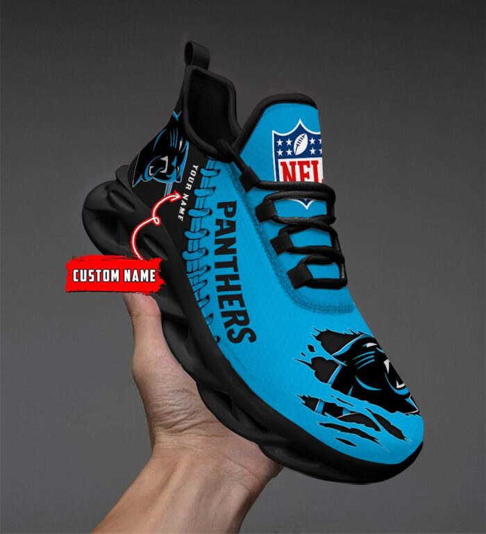 Carolina Panthers Personalized NFL Max Soul Shoes for NFL Fan