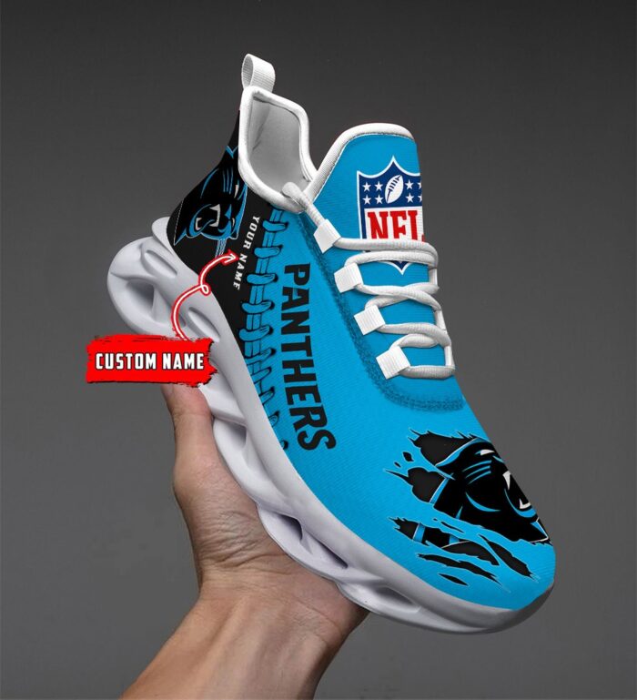 Carolina Panthers Personalized NFL Max Soul Shoes for NFL Fan