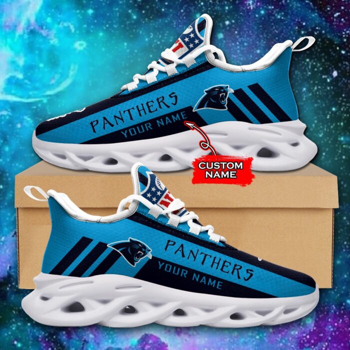 Carolina Panthers Personalized NFL Max Soul Sneaker