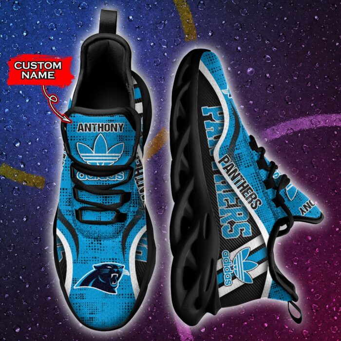 Carolina Panthers Personalized NFL Max Soul Sneaker Adidas Ver 1