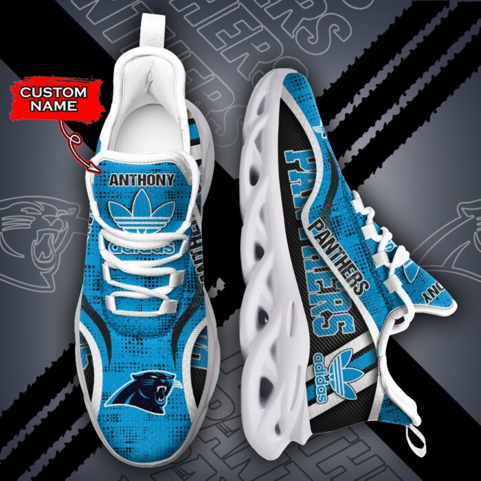 Carolina Panthers Personalized NFL Max Soul Sneaker Adidas Ver 1